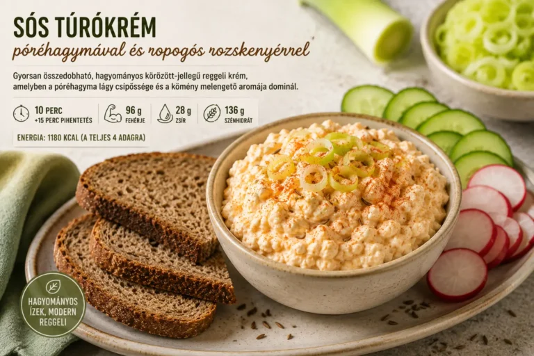 Sós túrókrém póréhagymával és ropogós rozskenyérrel
